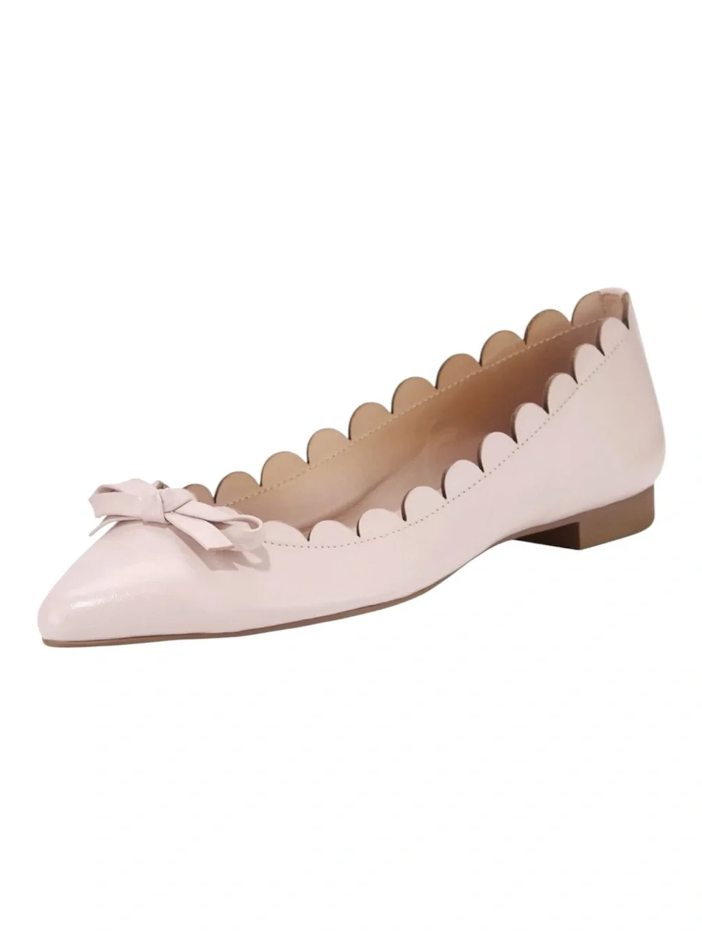 Kate Spade Eleni Flex Flat Scalloped Edge in Pale Pink Nappa